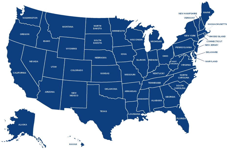 States map - States we serve